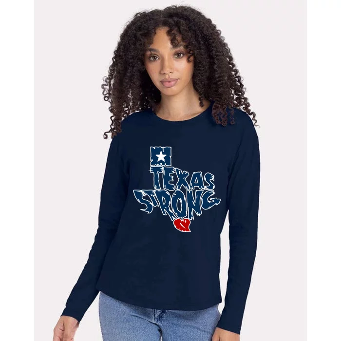 Texas Strong State Map Womens Cotton Relaxed Long Sleeve T-Shirt