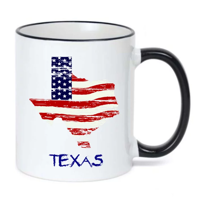 Texas USA Flag Black Color Changing Mug