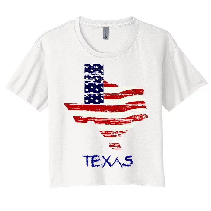 Texas USA Flag Women's Crop Top Tee