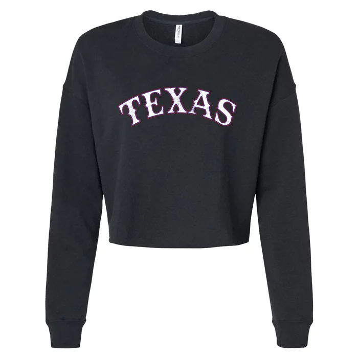 Texas Vintage Classic Logo Cropped Pullover Crew