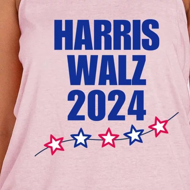 Trendy Election Year Harris And Walz Election Year 2024 Great Gift Women's Knotted Racerback Tank