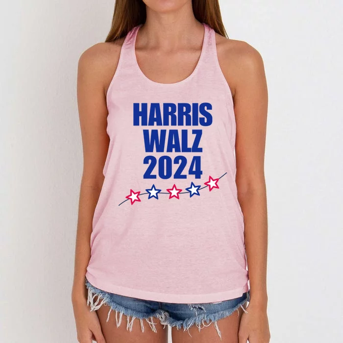 Trendy Election Year Harris And Walz Election Year 2024 Great Gift Women's Knotted Racerback Tank