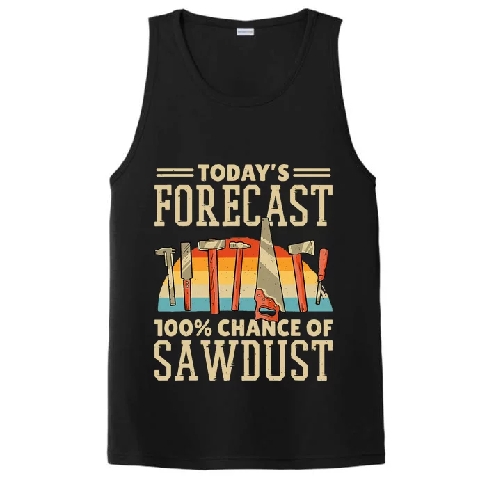 Today's Forecast 100 Chance Of Sawdust Carving Woodwork Performance Tank