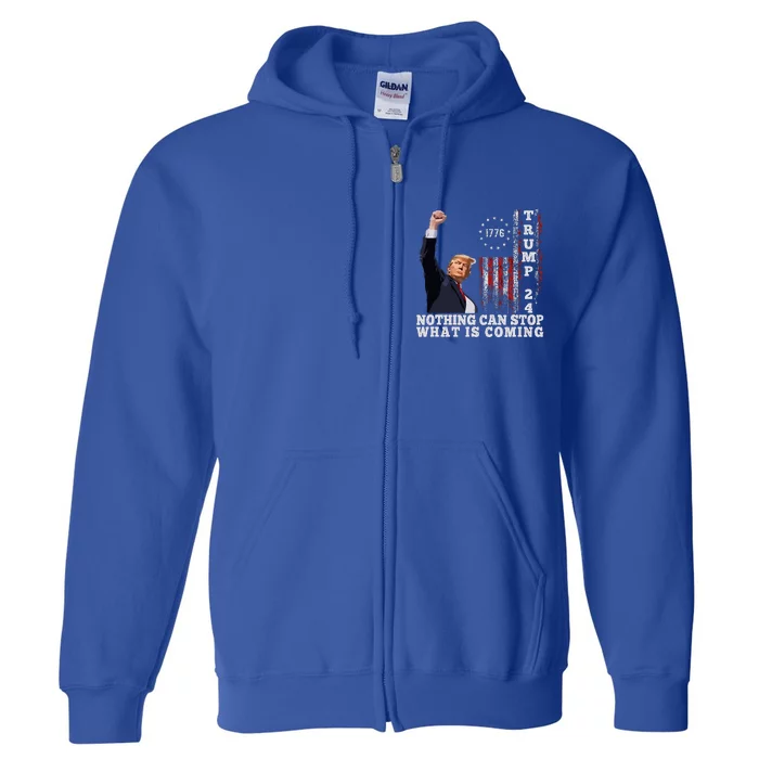 Trump Fight 2024 Nothing Can Stop Trump Shot Full Zip Hoodie