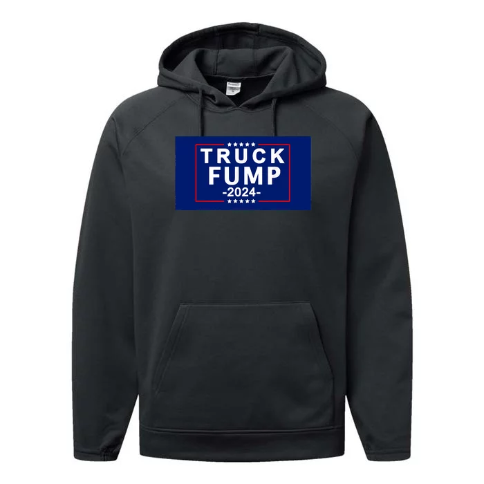 TRUCK FUMP 2024 Fuck Trump Anti Trump Performance Fleece Hoodie