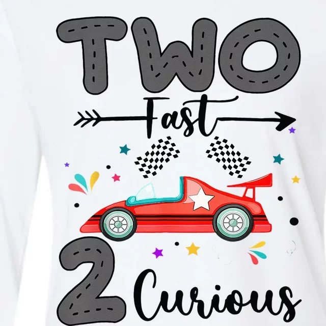 Two Fast 2 Curious Racing 2nd Birthday gift Womens Cotton Relaxed Long Sleeve T-Shirt