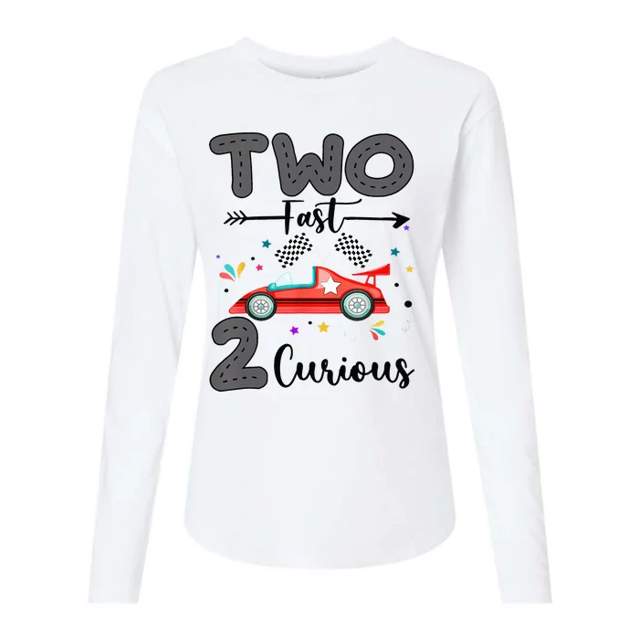 Two Fast 2 Curious Racing 2nd Birthday gift Womens Cotton Relaxed Long Sleeve T-Shirt