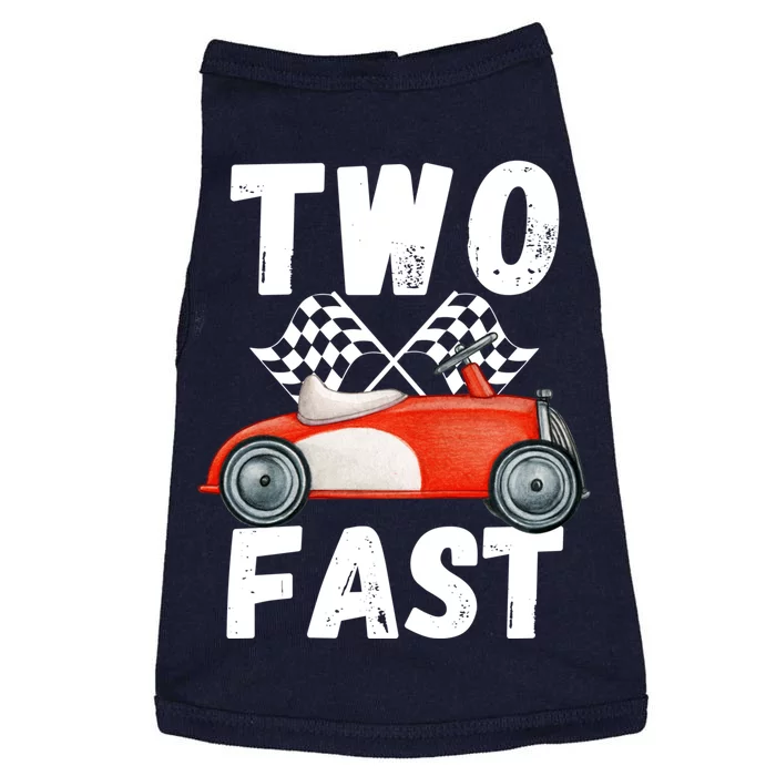 Two Fast 2 Curious Racing 2nd Birthday Race Car Pit Crew Tee Doggie Tank