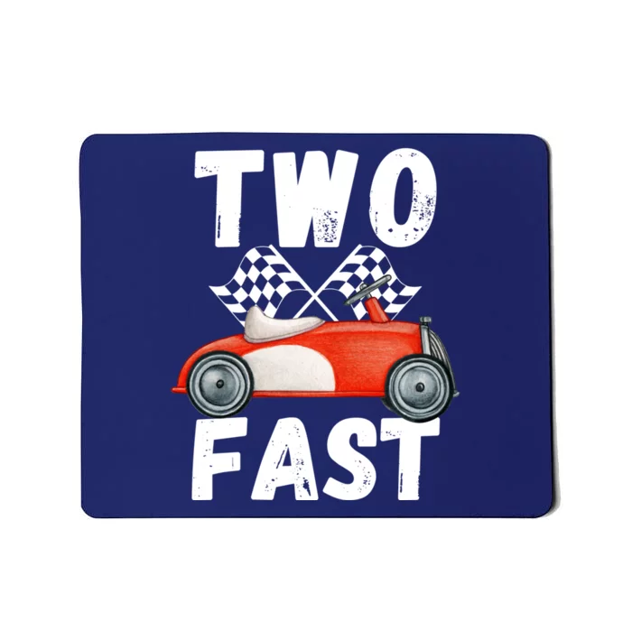 Two Fast 2 Curious Racing 2nd Birthday Race Car Pit Crew Tee Mousepad