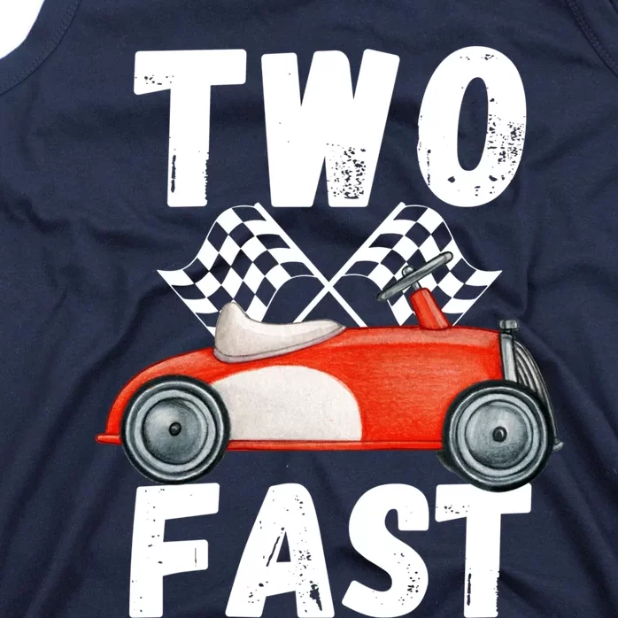 Two Fast 2 Curious Racing 2nd Birthday Race Car Pit Crew Tee Tank Top