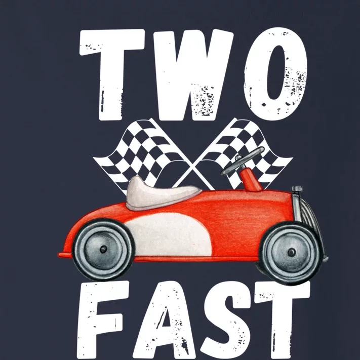 Two Fast 2 Curious Racing 2nd Birthday Race Car Pit Crew Tee Toddler Long Sleeve Shirt