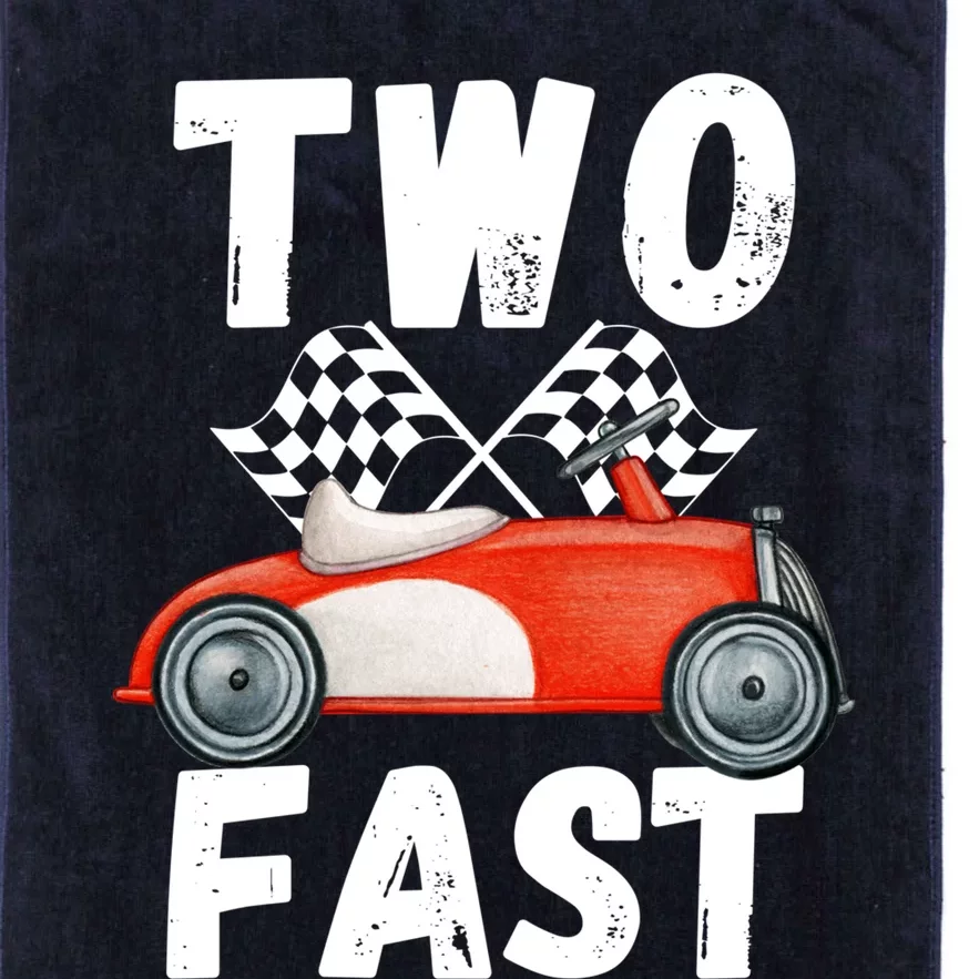 Two Fast 2 Curious Racing 2nd Birthday Race Car Pit Crew Tee Platinum Collection Golf Towel