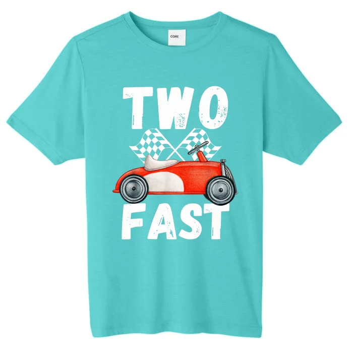 Two Fast 2 Curious Racing 2nd Birthday Race Car Pit Crew Tee ChromaSoft Performance T-Shirt