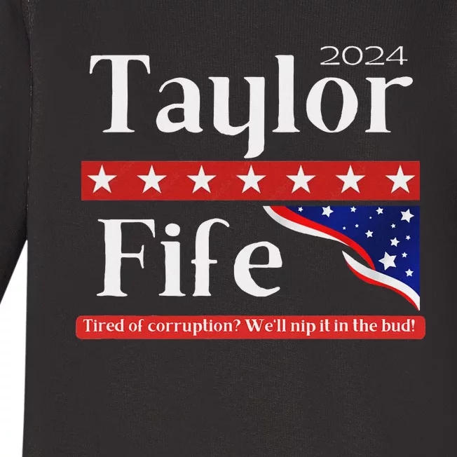 Taylor Fife 2024 Presidential Campaign Design Baby Long Sleeve Bodysuit