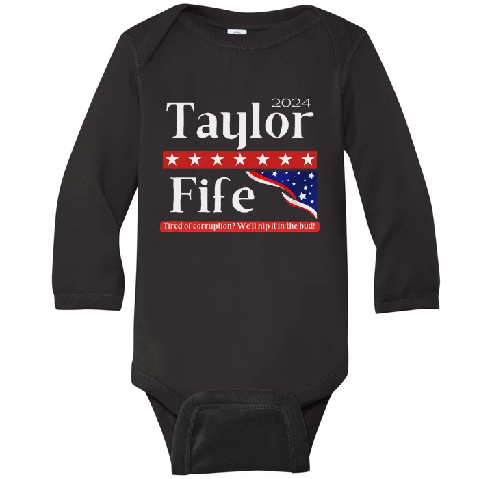 Taylor Fife 2024 Presidential Campaign Design Baby Long Sleeve Bodysuit