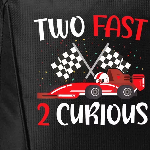 Two Fast 2 Curious 2nd Birthday Two Years Old Car Racing City Backpack