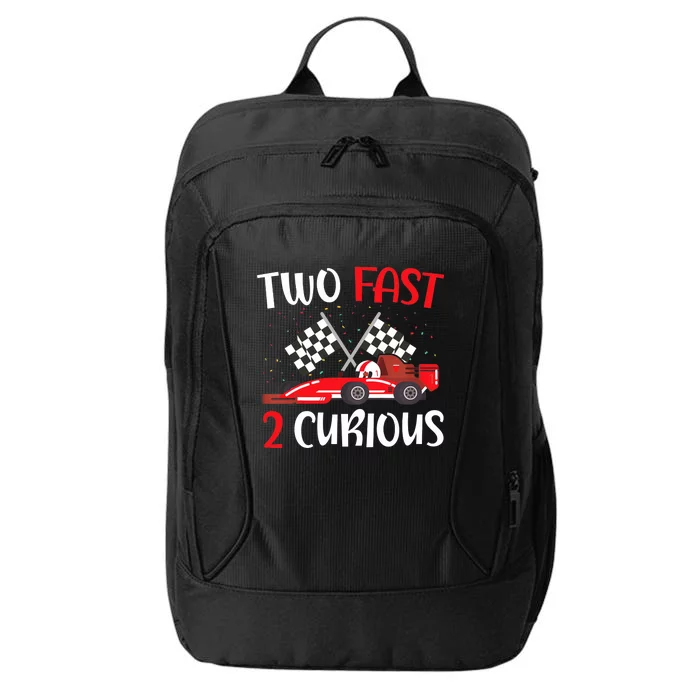 Two Fast 2 Curious 2nd Birthday Two Years Old Car Racing City Backpack