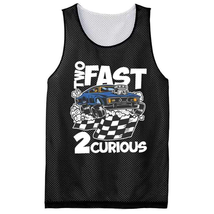 Two Fast 2 Curious Years Racing Two Fast Birthday Mesh Reversible Basketball Jersey Tank