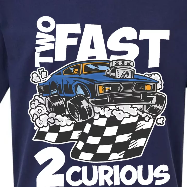 Two Fast 2 Curious Years Racing Two Fast Birthday Sueded Cloud Jersey T-Shirt