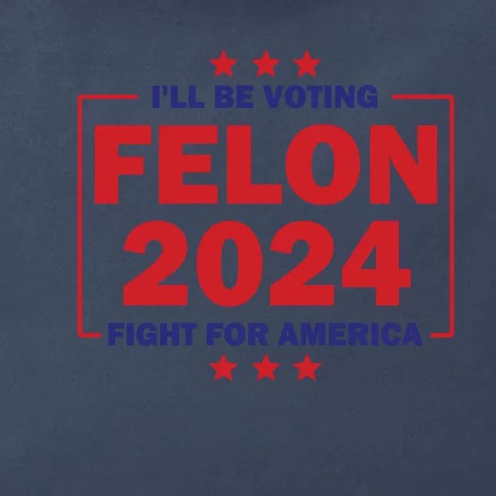 Trump Felon 2024 Donald Trump Trial Sham Convicted Felon For President Zip Tote Bag