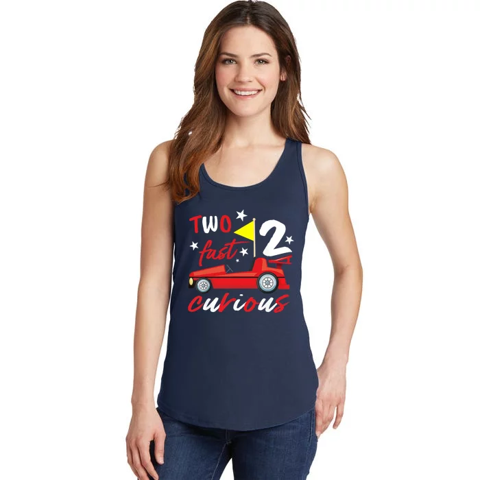 Two Fast 2 Curious Years - Racing Two Fast Birthday Ladies Essential Tank