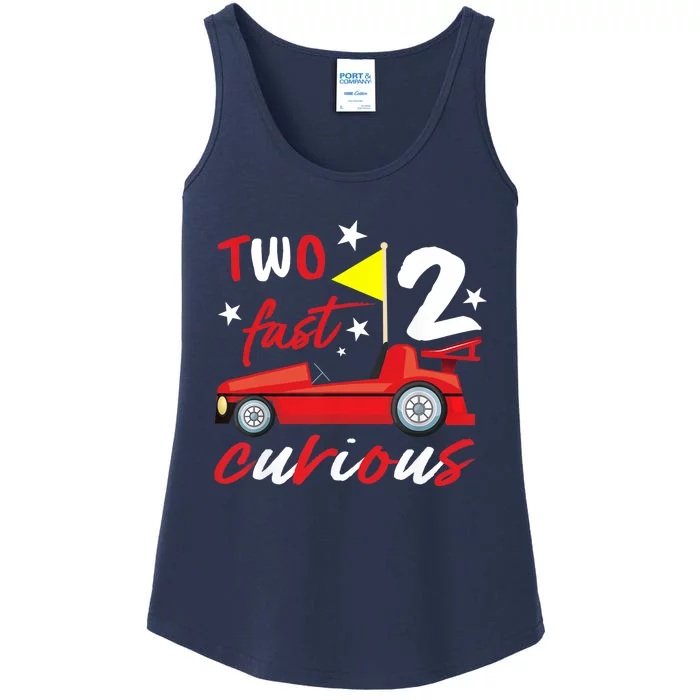 Two Fast 2 Curious Years - Racing Two Fast Birthday Ladies Essential Tank