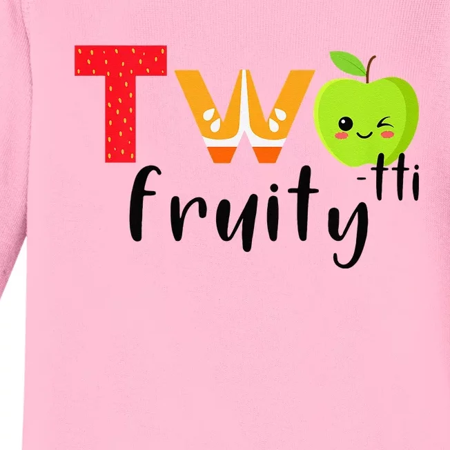 Twotti Frutti 2nd Birthday Party Fruit Themed Two Tti Fruity Baby Long Sleeve Bodysuit