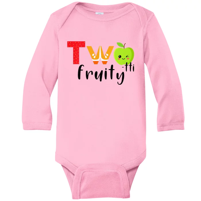 Twotti Frutti 2nd Birthday Party Fruit Themed Two Tti Fruity Baby Long Sleeve Bodysuit