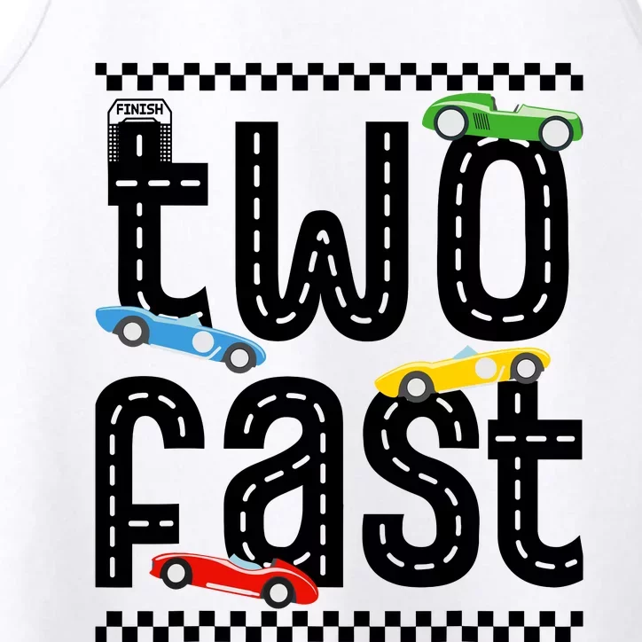 Two Fast 2 Curious Birthday 2 Years Old Race Car Speed Performance Tank