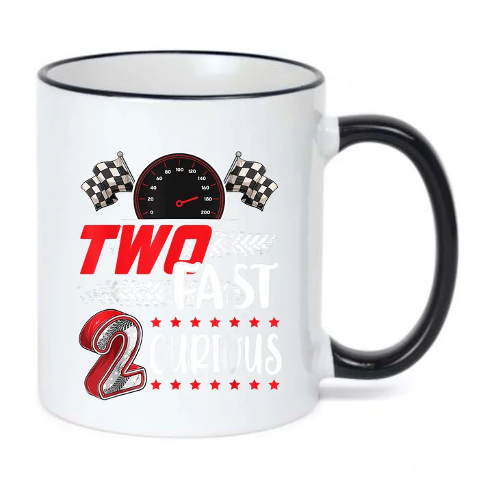 Two Fast 2 Curious Racing 2nd Birthday Two Fast Birthday Black Color Changing Mug