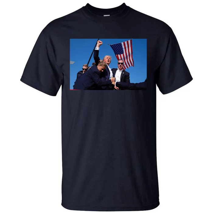 Trump Fight 2024 Trump Shot Fight Tall T-Shirt