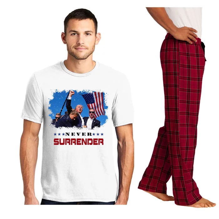 Trump Fight 2024 Never Surrender President Support Pajama Set