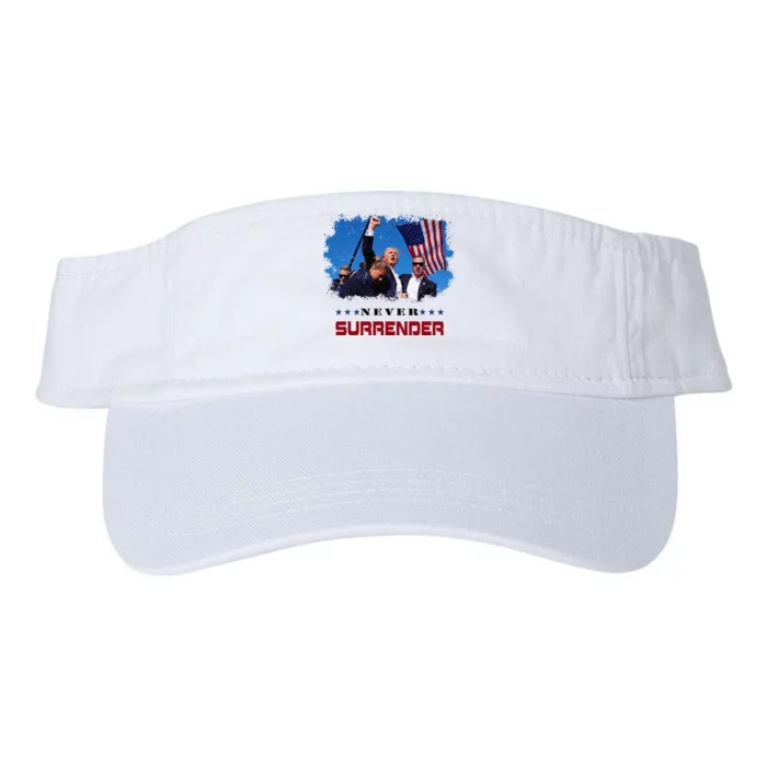 Trump Fight 2024 Never Surrender President Support Valucap Bio-Washed Visor