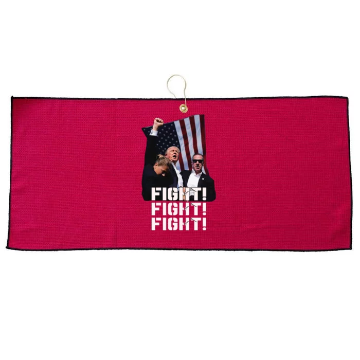 Trump Fight 2024 Trump Shot Fight Trump 2024 Large Microfiber Waffle Golf Towel