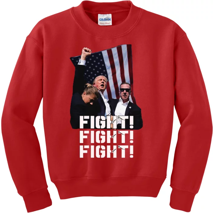 Trump Fight 2024 Trump Shot Fight Trump 2024 Kids Sweatshirt