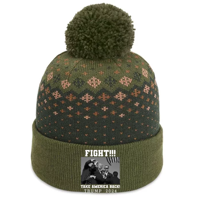 Trump Fight 2024 Trump Shot Fight Trump 2024 The Baniff Cuffed Pom Beanie