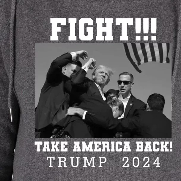 Trump Fight 2024 Trump Shot Fight Trump 2024 Womens Funnel Neck Pullover Hood