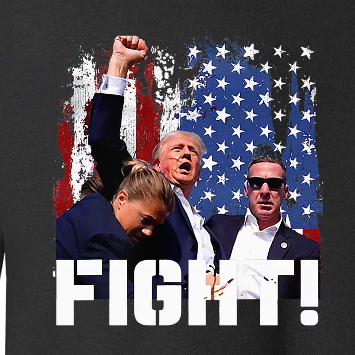 Trump Fight 2024 Trump Shot Fight Trump 2024 Toddler Sweatshirt