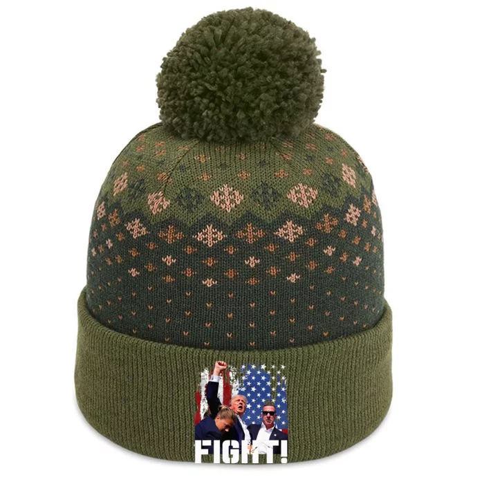 Trump Fight 2024 Trump Shot Fight Trump 2024 The Baniff Cuffed Pom Beanie