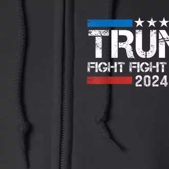 Trump Fight 2024 Trump Shot Fight Trump 2024 Full Zip Hoodie