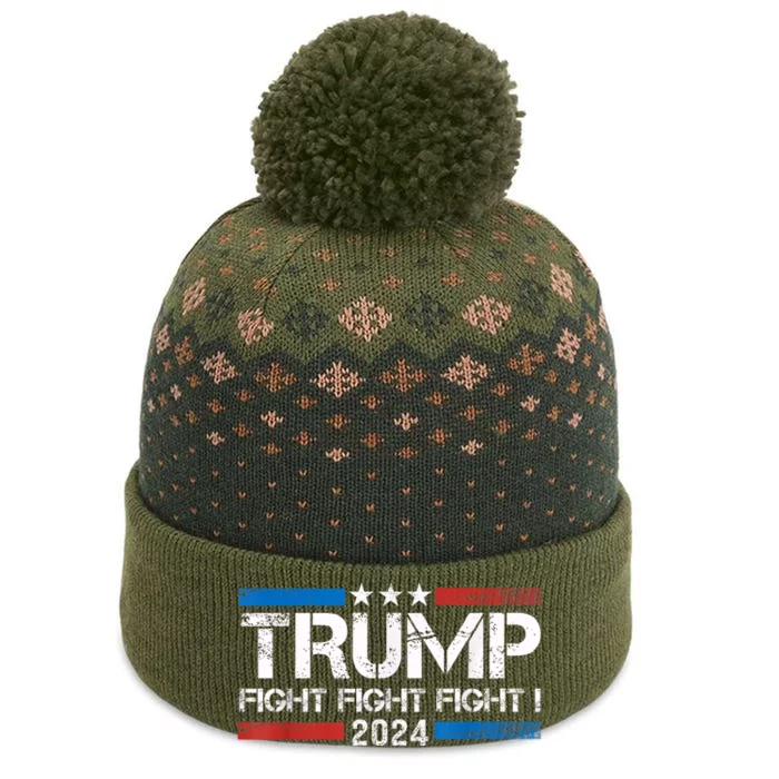 Trump Fight 2024 Trump Shot Fight Trump 2024 The Baniff Cuffed Pom Beanie