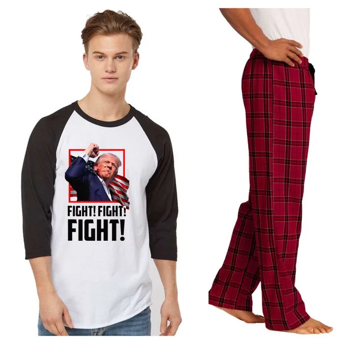 Trump Fight 2024 Trump Shot Fight Trump 2024 Raglan Sleeve Pajama Set