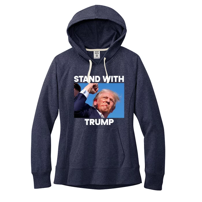 Trump Fight 2024 Trump Shot Fight Trump 2024 Women's Fleece Hoodie