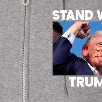 Trump Fight 2024 Trump Shot Fight Trump 2024 Full Zip Hoodie