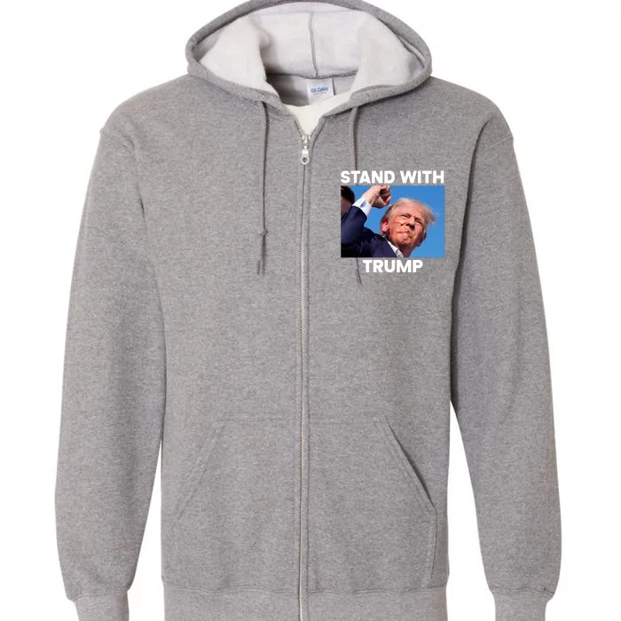 Trump Fight 2024 Trump Shot Fight Trump 2024 Full Zip Hoodie