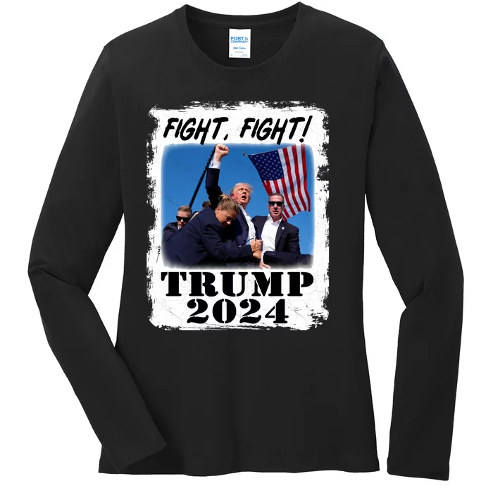 Trump For 2024. Ladies Long Sleeve Shirt