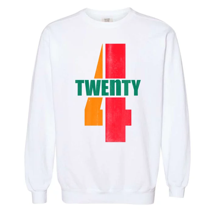 Twenty Four 24 Spoof Birthday Logo Garment-Dyed Sweatshirt