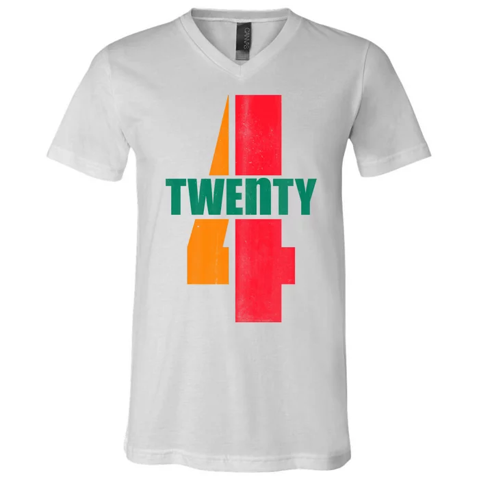 Twenty Four 24 Spoof Birthday Logo V-Neck T-Shirt