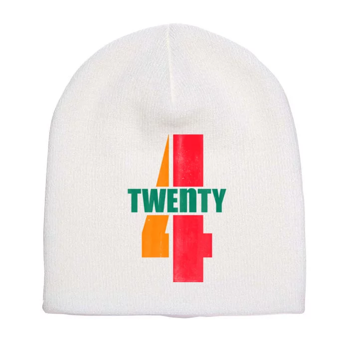 Twenty Four 24 Spoof Birthday Logo Short Acrylic Beanie