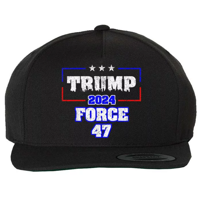 Trump Force 47 Trump 2024 HeS Back Vote Trump Wool Snapback Cap